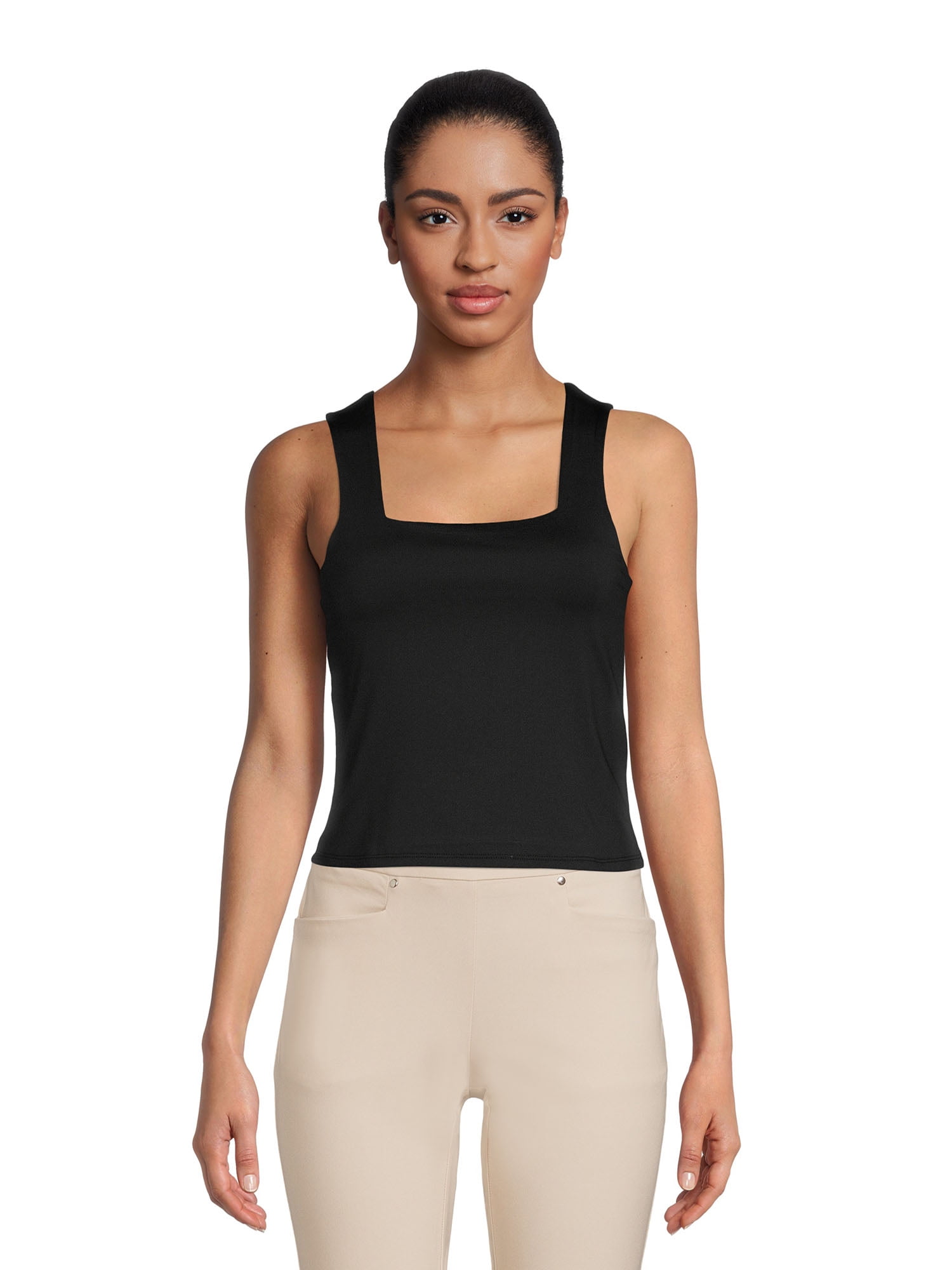 Madden NYC Juniors Square Neck Sleeveless Top