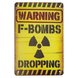 Novelty Metal Warning F-Bombs Drop Wall Sign Funny Bedroom Man Cave Office Decor Novelty Metal Warning F-Bombs Drop Wall Sign Funny Bedroom Man Cave Office Decor