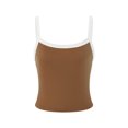 thumbnail image 6 of LMLYSoH Women´s Crop Cami Tops, Spaghetti Strap Square Neck Contrast Color Slim Fit Camisole, 6 of 9