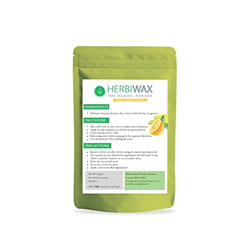 Herbiwax Herbal Waxing Powder. Easy To Use. No Pain, No Rashes, No Hard Hair Growth. (Lemon