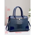 thumbnail image 4 of Bolso de mano con patrón de cocodrilo para mujer, bandolera de gran capacidad, monedero Satchel brillante a la moda, 4 of 6