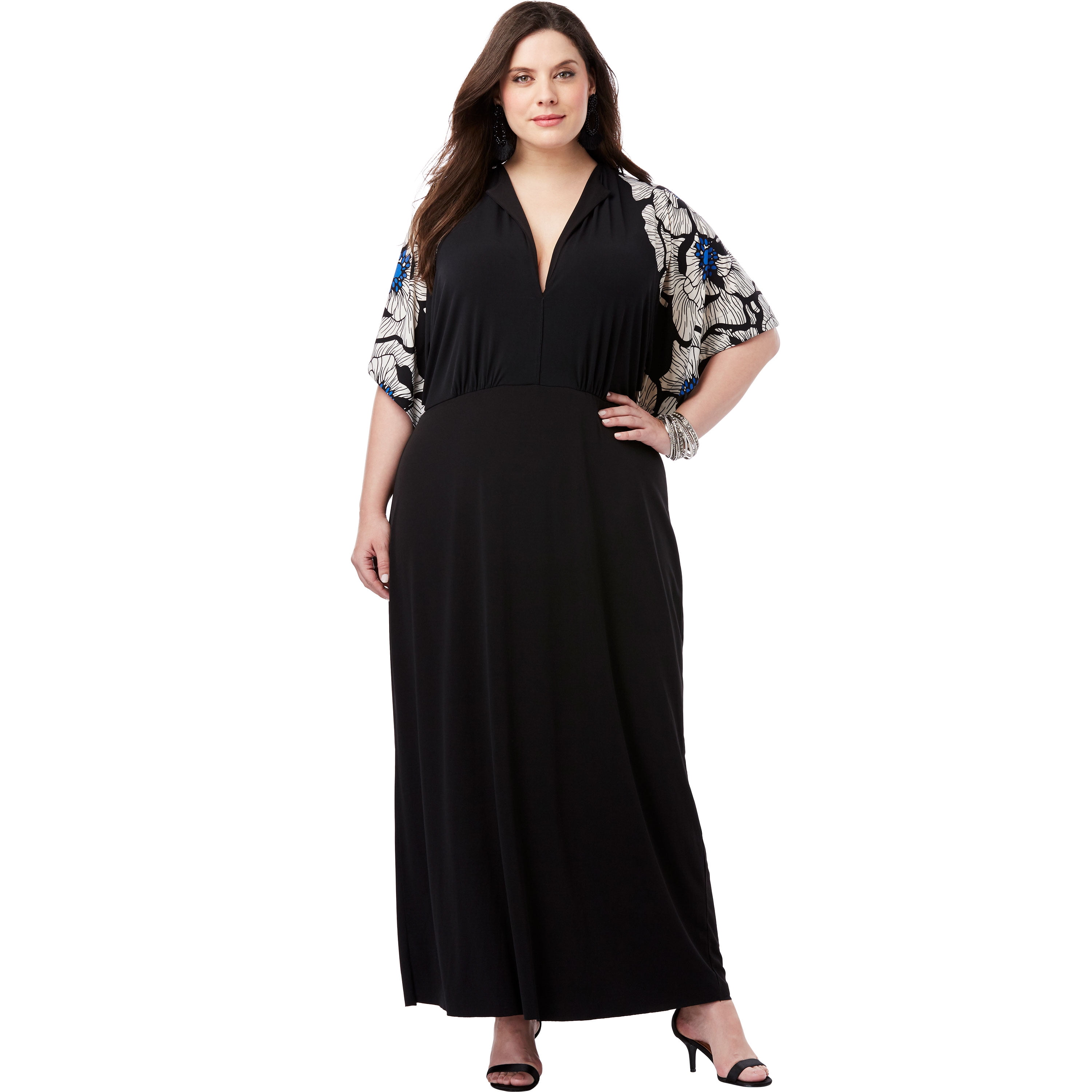 flutter sleeve maxi dress plus size