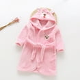 thumbnail image 2 of Byoo Toddler Girls Flannel Outfit Set Animal Print Full Sleeve Hoodies Robe 1PCS Nightwear Soft Warm Bathr Sleepwear for Kids, 2 of 3