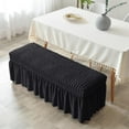 thumbnail image 3 of Bench Cover,Stretch Seat Case Protector,Elastic Chair Covers,Piano Bench Cushion Black, 3 of 8