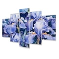 thumbnail image 2 of Designart "Purple Green Iris Impressions Artistic Elegance" Floral Metal Wall Décor Set, 2 of 5