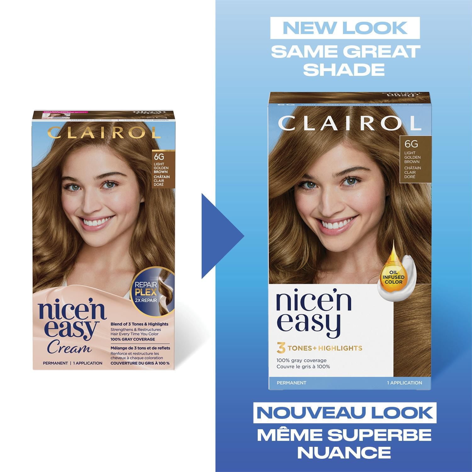 Coloration permanente Clairol Nice'n Easy Couverture Des Cheveux Gris À 100