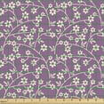thumbnail image 2 of Ambesonne Floral Fabric by the Yard Upholstery, Flowers Branch, 5 Yards, Pale Purple and Cream, 2 of 5
