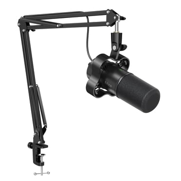 FIFINE K688 Podcast Dynamic Microphone with Boom Arm Stand, XLR USB Studio Microphone Kit for PC Computer, Gaming Mic with Clear Voice, Mute Button, Headphone Jack for Recording, K688CT