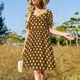 thumbnail image 4 of Chocolate Brown with White Polka Dots Dress Bride dresses women long dresses summer women's dress 2024, 4 of 7