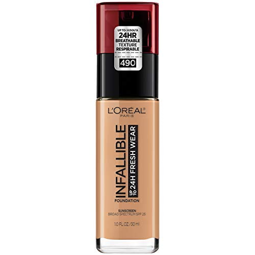 L'Oreal Paris Makeup Infallible Up to 24 Hour Fresh Wear Foundation, - #490 Golden Amber
