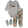 Bon Bebe Boys 0-9 Months Bodysuit Pant Set with Matching Shoes (Green 6-9 Months)