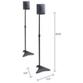 Atlantic Satellite Adjustable Height Speaker Stands, 2Pack, 10.5" L x 11.75"D x 50" H, Black