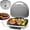 Silver, variant on Family-sized Contact Grill, 6-Serving Electric Indoor Grill with Adjustable Temp Control, Ceramic Coating, 1500W, Silver