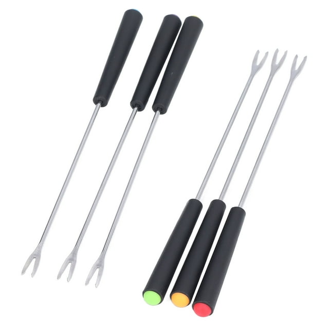 Ensemble de 6 Fourchettes à Fondue en Acier Inoxydable Colorées - Résistantes à la Chaleur pour Chocolat, Fromage et Fruits (23cm/9.1 Pouces) - Ustensiles à Dessert Durables et Antirouille