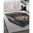 thumbnail image 2 of Ahgly Company Indoor Round Patterned Black Novelty Area Rugs, 5' Round, 2 of 6