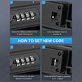 thumbnail image 3 of Portable Lock Box, 4-Digit Combination Lock Box for Travel, Anti-Theft Small Safe Box with Removable Chain, Cash Box, 3 of 8