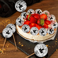 thumbnail image 5 of 24 PCS Disco Ball Cupcake Toppers Picks Reflective Mirror Cake Decorations Silver, 5 of 7