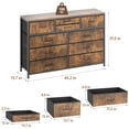 thumbnail image 3 of Commode pour Chambre, Meuble Télé pour Télé de 55”, Centre de Divertissement avec 10 Tiroirs, Unité d'Organisation de Rangement pour Salon, Garde-Robe, Entrée, Couloir (Brun Rustique), 3 of 9
