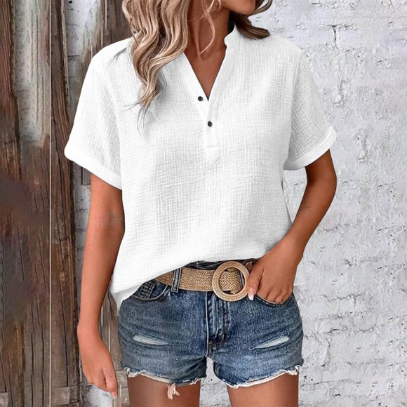 Women's Short Sleeve Crewneck T Shirt Lightweight Soft Blend Basic Tee Solid Color Casual Everyday Top for Spring Summer Fall Comfortable Daily Wear Essential