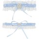 thumbnail image 1 of Conjunto de medias de encaje y liga para novias de color azul, 1 of 2