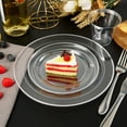 thumbnail image 2 of 100 Clear Silver Plastic Plates 10 Inch, Disposable Clear Plates with Silver Rim, Premium Hard Plastic Plate Fancy Disposable Dinner Plate for Wedding Parties, 2 of 12