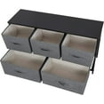 thumbnail image 6 of RTYJGD Rustic 5-Drawer Storage Chest, Foldable Drawer Organizer, Bedroom Living Room Cabinet,Black Grey, 6 of 9