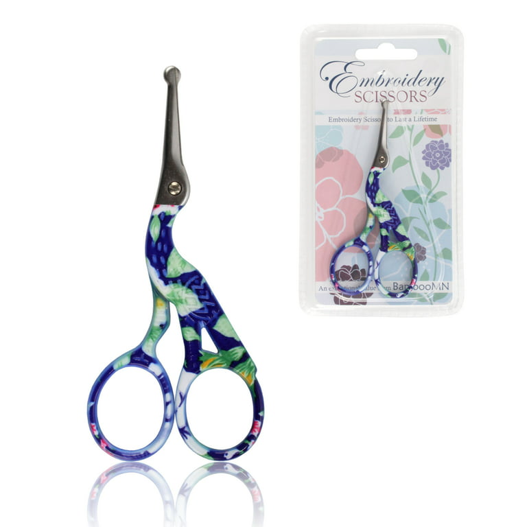 Colorful Stork Embroidery Scissors - Stitched Modern