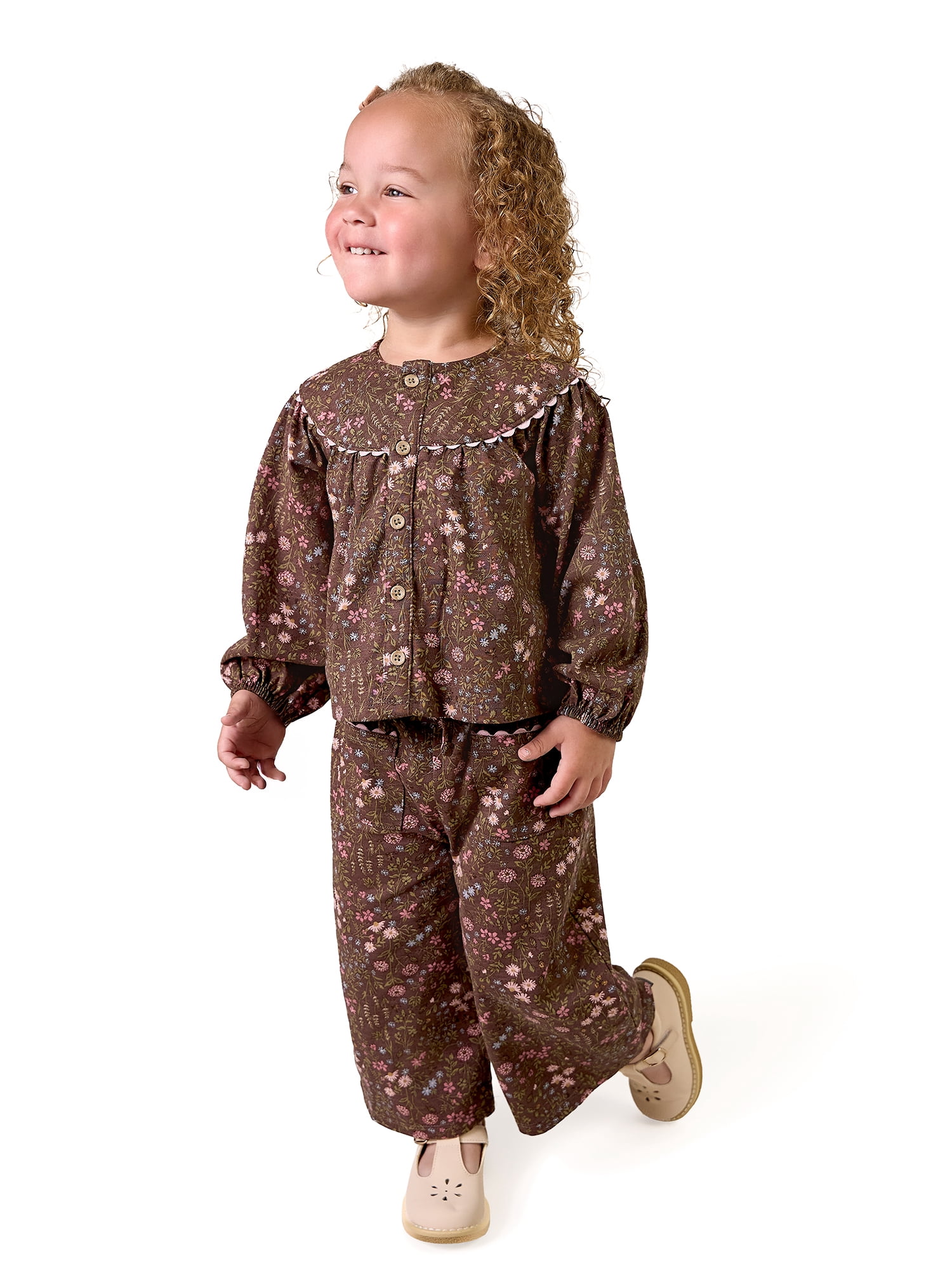 Modern Moments by Gerber Toddler Girl Ric Rac Top and Pant Set, 2-Piece, Sizes 12 Months - 5T