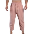 thumbnail image 1 of Birdeem Mens Fashion Casual Solid Color Pockets Elastic Rope Pants Sports Fitness Pants, 1 of 4