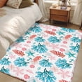 thumbnail image 4 of 2.7'x5' Area Rugs, Blue Red Coral Indoor Outdoor Area Rug for Living Room Bedroom, Coastal Nautical Summer Beach Washable Bathroom Rugs Kitchen Floor Carpet Mats Home Decor Aesthetic, 4 of 8