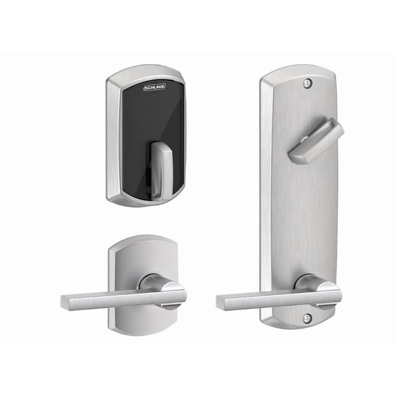 Schlage Electronics FE410F GRW 55 LAT 626 Deadbolts and Deadlatches Satin Chrome