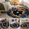 thumbnail image 6 of Rock Cave Round Living Room Rugs 3.3 ft, Star Clouds Canyon Nature Abstract Washable Area Rug with Non-Slip Sturdy Edge Binding Round Front Door Mat Floor Carpet for Entryway, 6 of 9