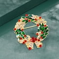 thumbnail image 4 of enjoywould Christmas Brooch Wreath Christmas Tree Snowman Decor Snowflake Decor Colorful Rhinestone Exquisite New Year Gift Sweater Coat Decor Jewelry, 4 of 5