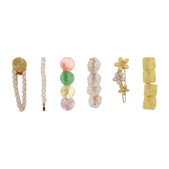 6 Pcs Classic Fashion Elf Hair Clips Hairdo Clip for Girls for Women Yellow