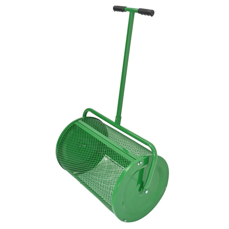 Kojem 24 Inch Peat Moss Compost Roller Spreader with T Handle for
