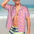 thumbnail image 5 of Picia Pink Donut Gentle Cotton Regular Fit Short Sleeve Casual Hawaiian Shirt for Men-XX-Large, 5 of 9