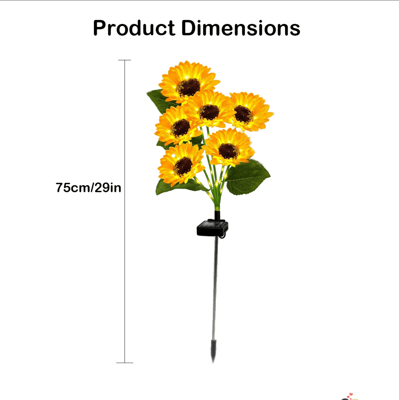 XINcc  4 Pack Outdoor Waterproof Solar Flower String Lights Sunflower Solar Powered Garden Yard Patio Decorations