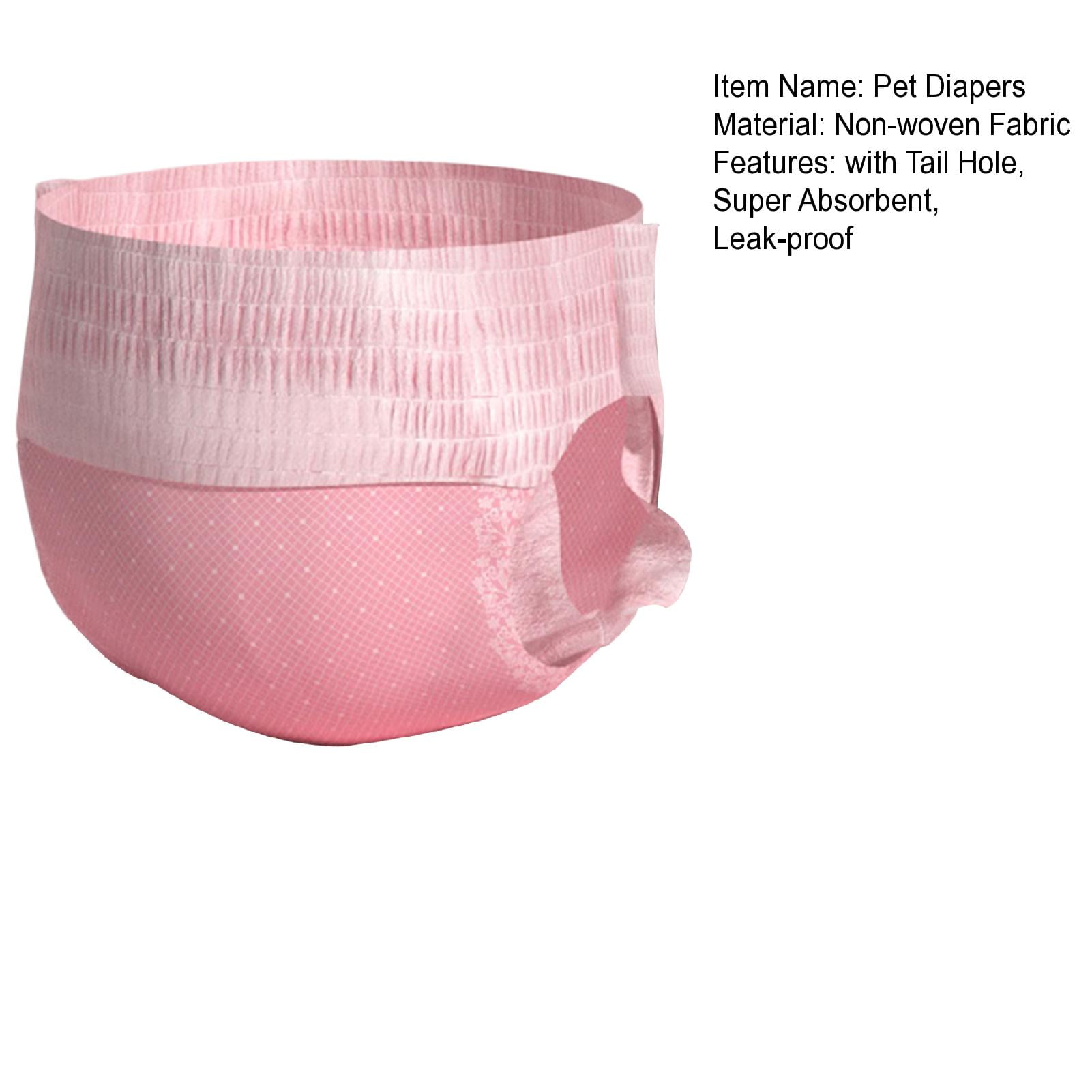 Pnellth 10Pcs Stretchy Dog Diapers with Tail Hole Super Absorbent Female Puppy Diapers for Incontinence Heat Period Training