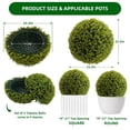 thumbnail image 2 of 23.2 Inch Topiary Balls Outdoor Set of 2, Artificial Eucalyptus Topiary Balls Garden Spheres Hanging Decorative Balls for Patio Garden and Indoor, Wedding Decoration, 2 of 6