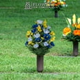 thumbnail image 5 of Sympathy Silks Artificial Cemetery Flowers Light Blue Roses and Blue Lotus, 5 of 5