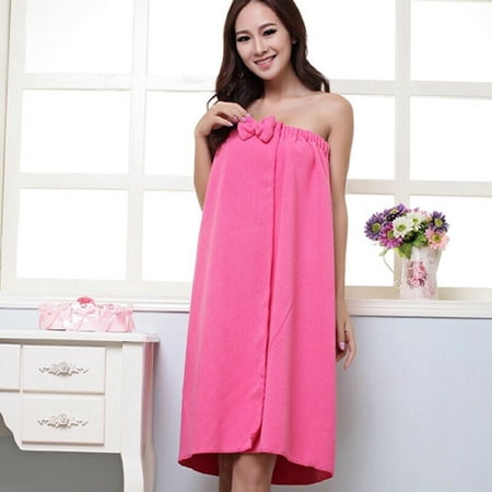 Microfiber Women Shower Bath Towels Robe Bow-Knot SPA Absorbent Body Wrap Towel,7 Color to Choose