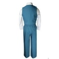 thumbnail image 5 of Baby Boys Kids Wedding Formal Party Vest Set Blue Green Turquoise Teal Suits S-7, 5 of 5