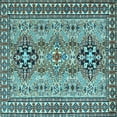 thumbnail image 1 of Ahgly Company Indoor Square Persian Light Blue Traditional Area Rugs, 3' Square, 1 of 4