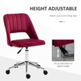 thumbnail image 3 of Red Velvet Swivel Office Chair | Mid-Back Computer Desk Chair with Adjustable Height & Breathable Design - Ideal for Home Office & Study, 3 of 7