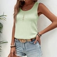 thumbnail image 3 of Cilsoka Women Summer Tank Tops Round Neck Sleeveless Front Pleated Button Down Tunic Casual Outfit 2026 Basic Loose Shirts, 3 of 7