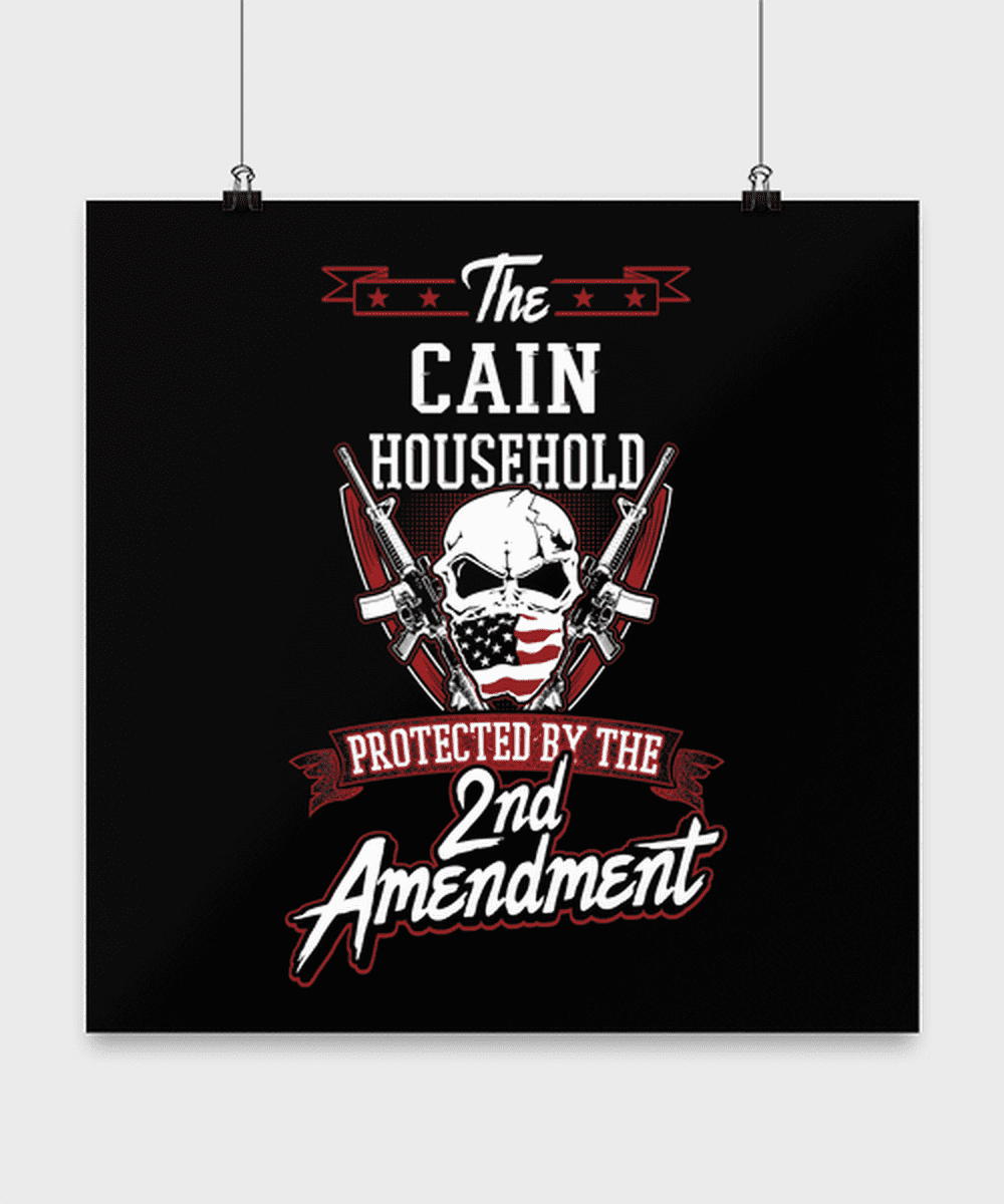 last-name-cain-poster-household-protected-by-2nd-second-amendment