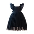 thumbnail image 4 of CHEEREAM Kids Cute Ruffle Elegant Summer Swing Birthday Party Dress Causal A-Line Square Neck Tulle Dresses For Girls, 4 of 7