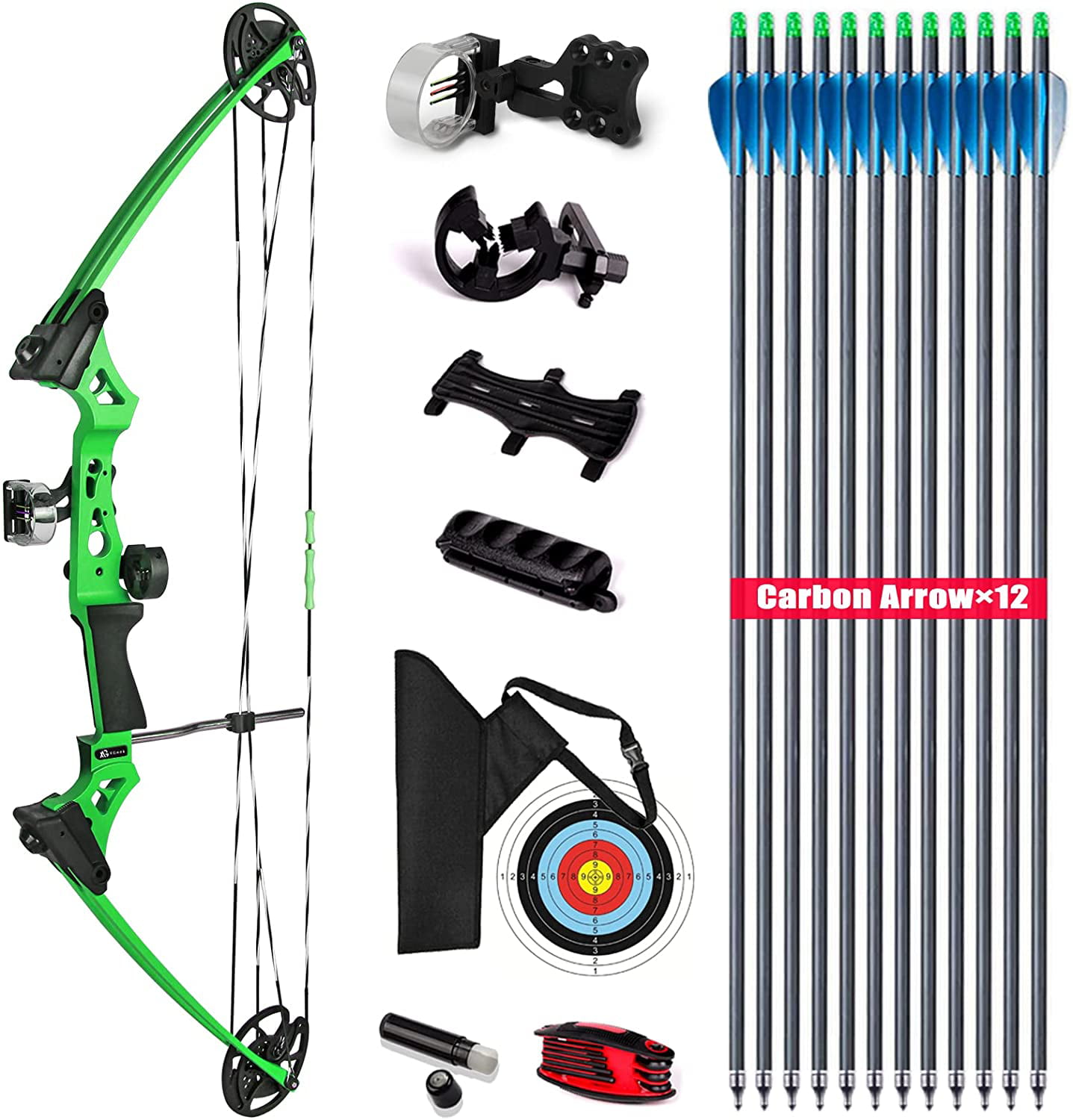 Buy XGeek Compound Bow and Arrow kit, 320 Fps Speed Hunting & Target Bow,  with All Accessories, USA-Made Limbs, Draw Weight Adjustable 20-70 Lbs, Draw  Length 17-29 for Hunting & Target Online