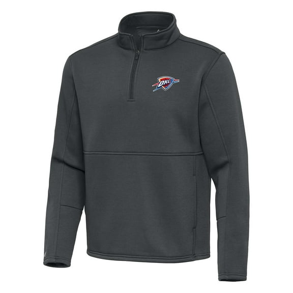 Men's Antigua Pewter Oklahoma City Thunder  Twist Quarter-Zip Pullover Top