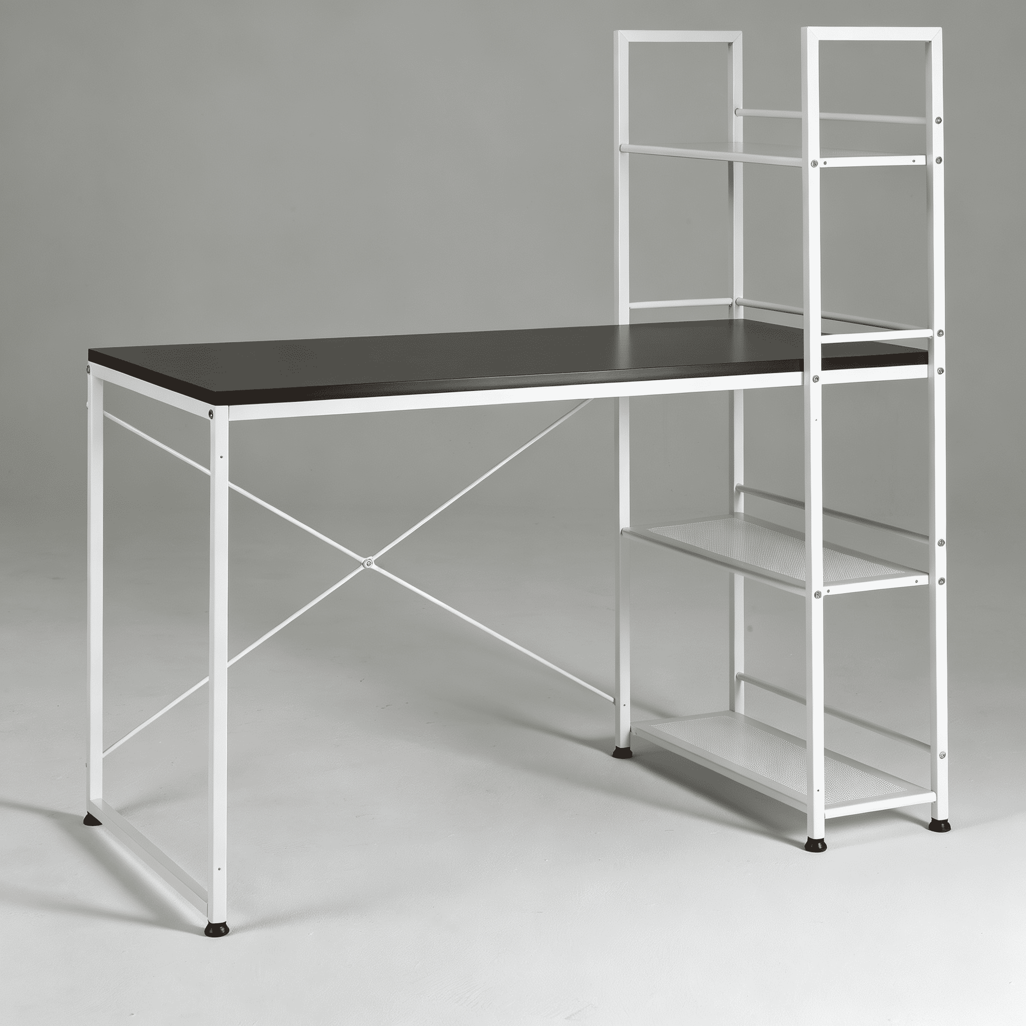 Astoutdoor Reversible Smart Workstation Wooden Desk, White/Brown